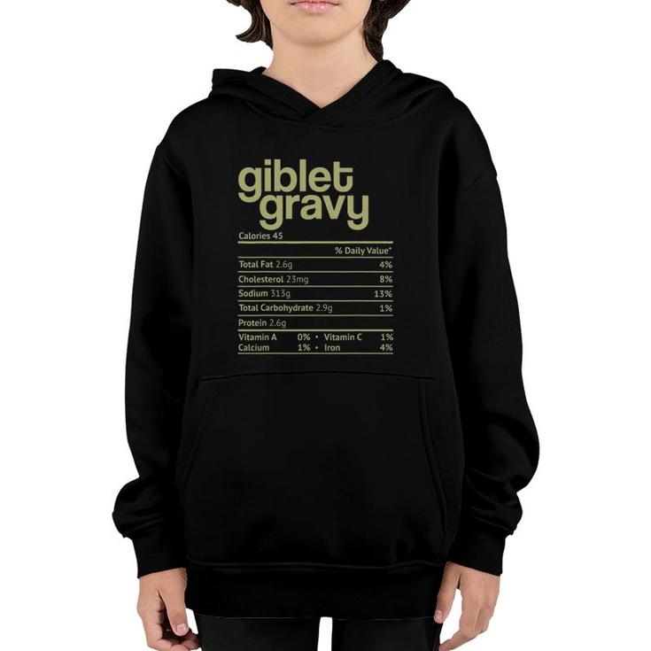 Giblet Gravy Nutrition Facts Funny Thanksgiving Christmas Youth Hoodie