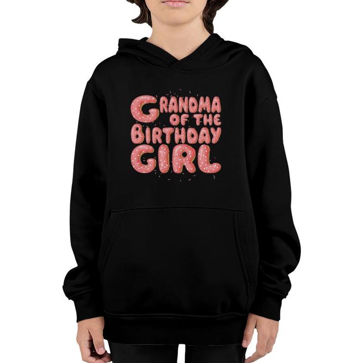 Grandma Of The Birthday Girl Donut Family Matching Party Youth Hoodie