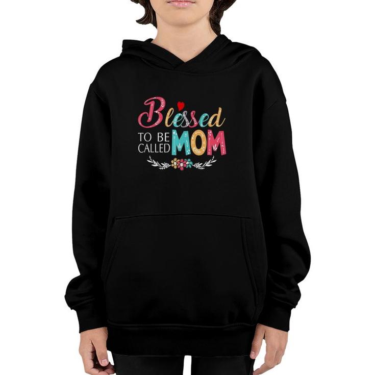 Grandma Tee - Blessed To Be Called Mom Colorful Art  Youth Hoodie