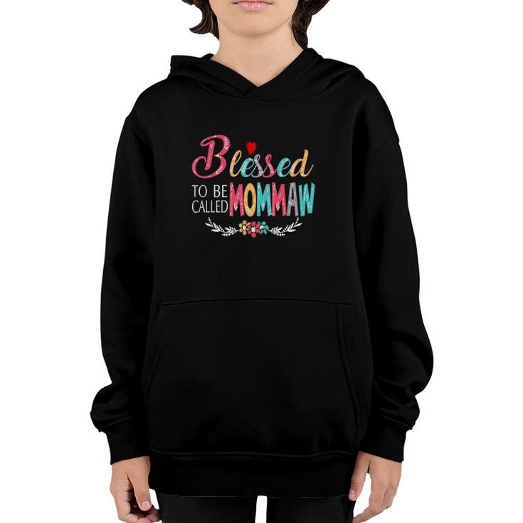 Grandma Tee - Blessed To Be Called Mommaw Colorful Art Youth Hoodie