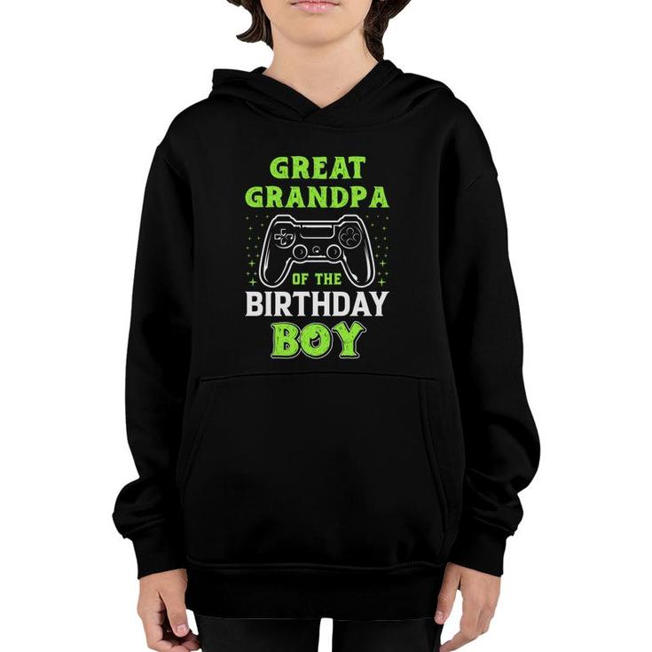 Great Grandpa Of The Birthday Boy Birthday Boy Matching Video Gamer Youth Hoodie