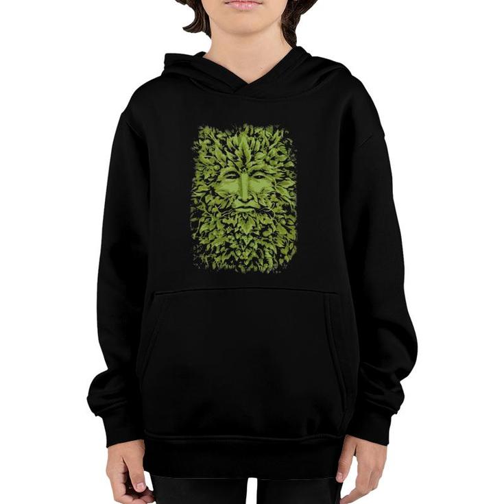 Green Man Design For Witches Wiccans And Pagans  Youth Hoodie