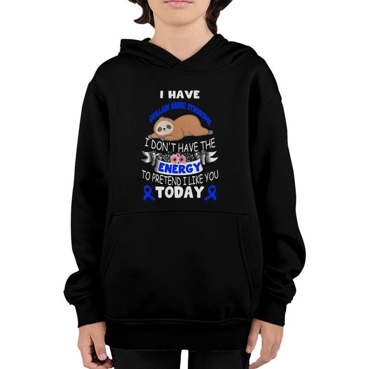 Guillain Barre Syndrome Sloth Awareness Warrior Youth Hoodie