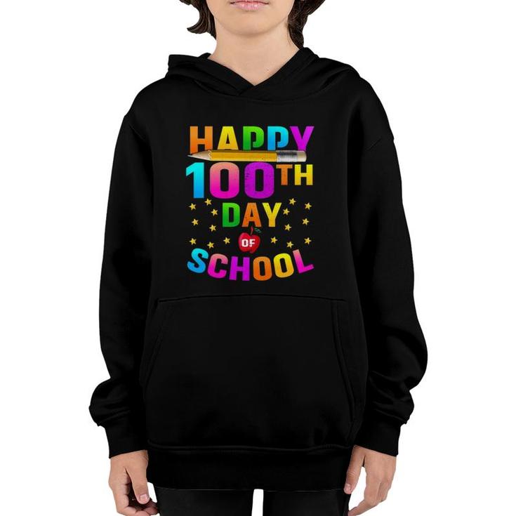 Happy 100 Days Of School Teacher Student 100Th Day Youth Hoodie