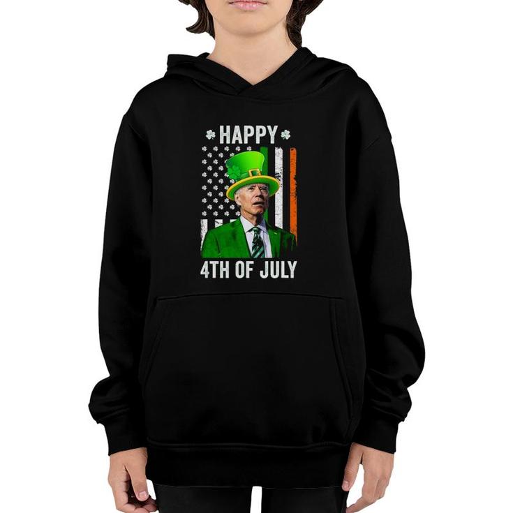 Happy 4Th Of July Joe Biden St Patricks Day Leprechaun Hat Youth Hoodie