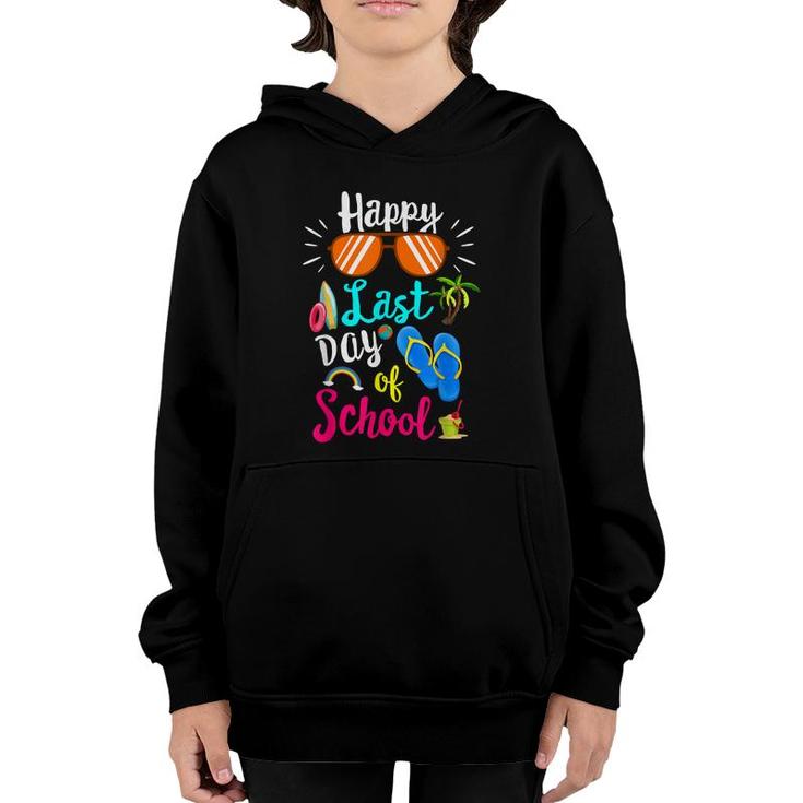 Happy Last Day Of School Funny Teacher Hello Summer Kids  Youth Hoodie