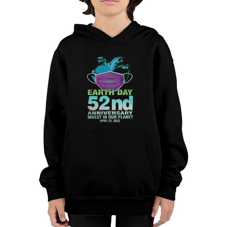 Heart Shape Earth With Mask Earth Day Youth Hoodie