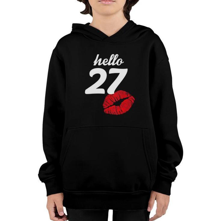 Hello 27 Years Old Gifts For Womens 27Th Birthday Gifts Youth Hoodie