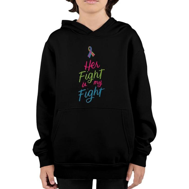 Her Fight Is My Fight Metastatic Breast Cancer Awareness  Youth Hoodie