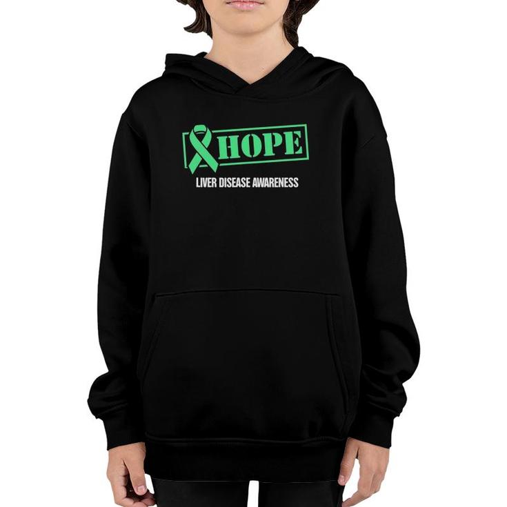 Hope Green Ribbon Liver Disease Awareness Youth Hoodie