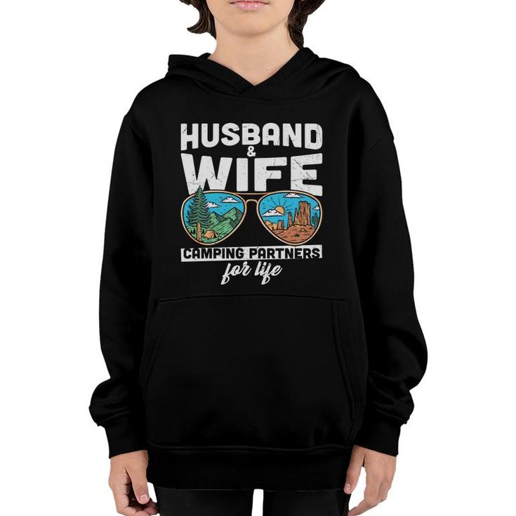 Husband Wife Camping Partners For Life Design New Youth Hoodie