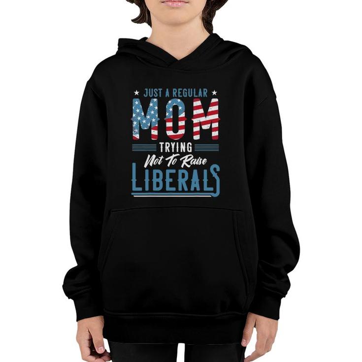 Just A Regular Mom Trying Not To Raise Liberal Conservative Youth Hoodie