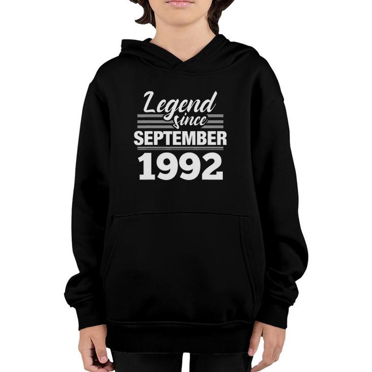 Legend Since September 1992 30Th Birthday 30 Years Old Gift Youth Hoodie