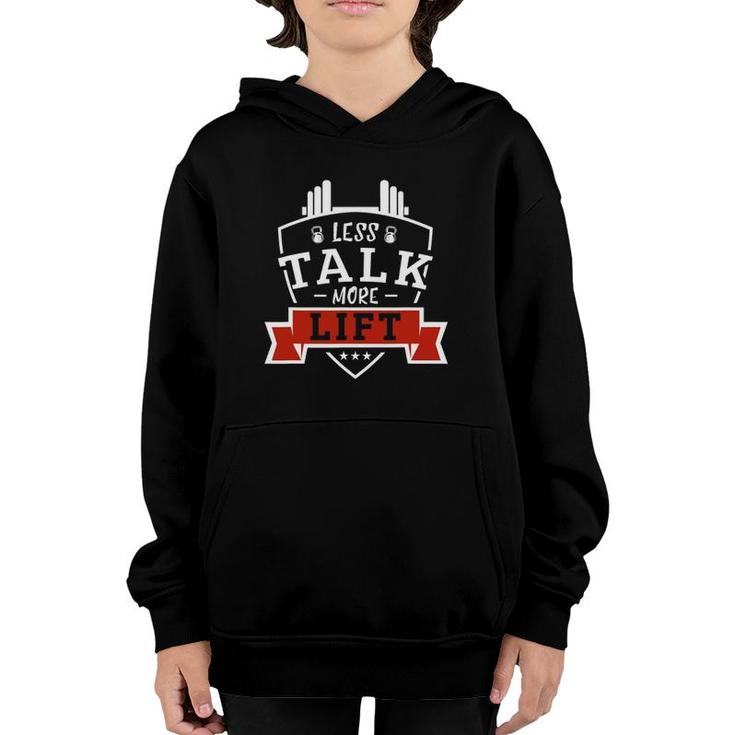 Less Talk More Lift Fitness Youth Hoodie