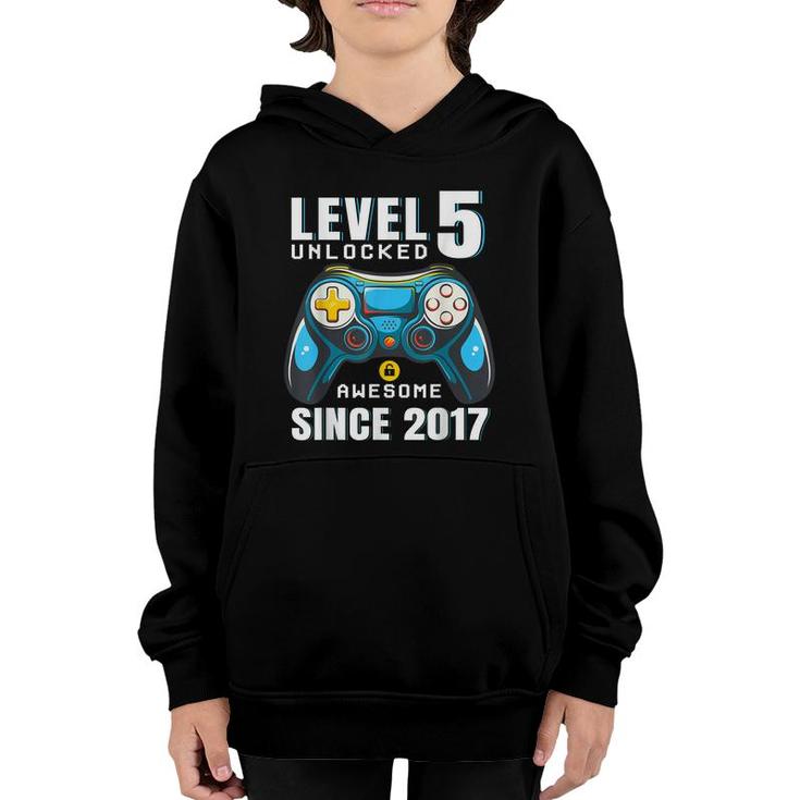 Level 5 Unlocked 5 Year Old Boy Video Game 5Th Birthday Game  Youth Hoodie