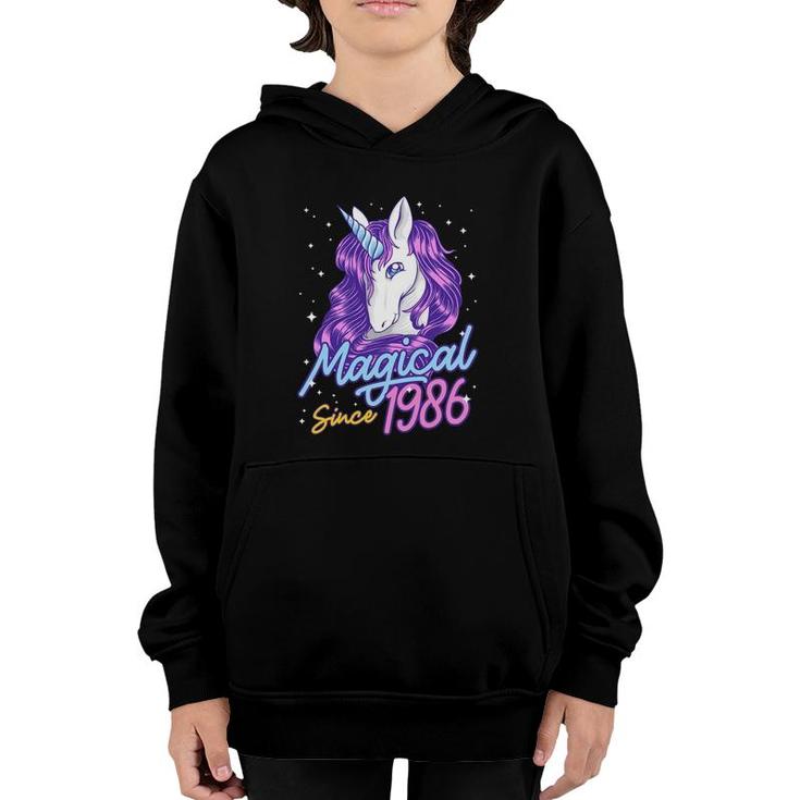 Magical Since 1986 36 Years Old Birthday Party Gift Unicorn Youth Hoodie