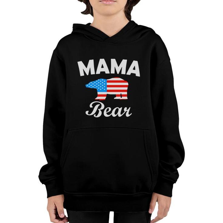 Mama Bear July Independence Day Great 2022 Youth Hoodie