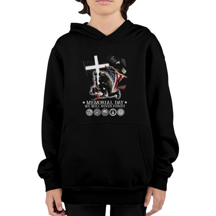 Memorial Day We Will Never Forget For Them Veteran Days Youth Hoodie