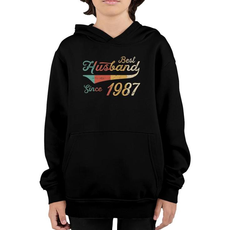 Mens Best Husband Since 1987 - 35 Years Wedding Anniversary Youth Hoodie