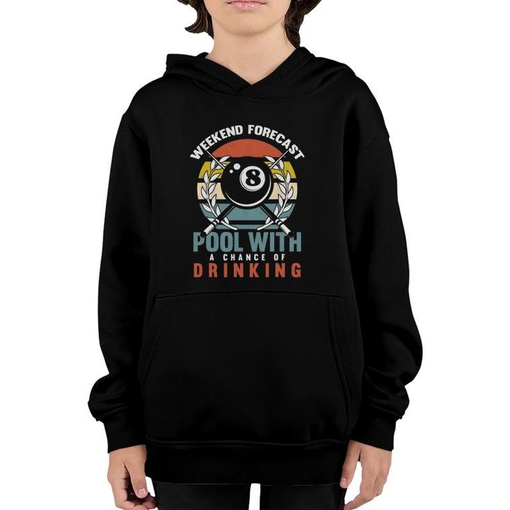 Mens Pool With A Change Of Drinking 8 Ball Billiards Player Youth Hoodie