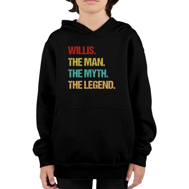 Mens Willis The Man The Myth The Legend Youth Hoodie
