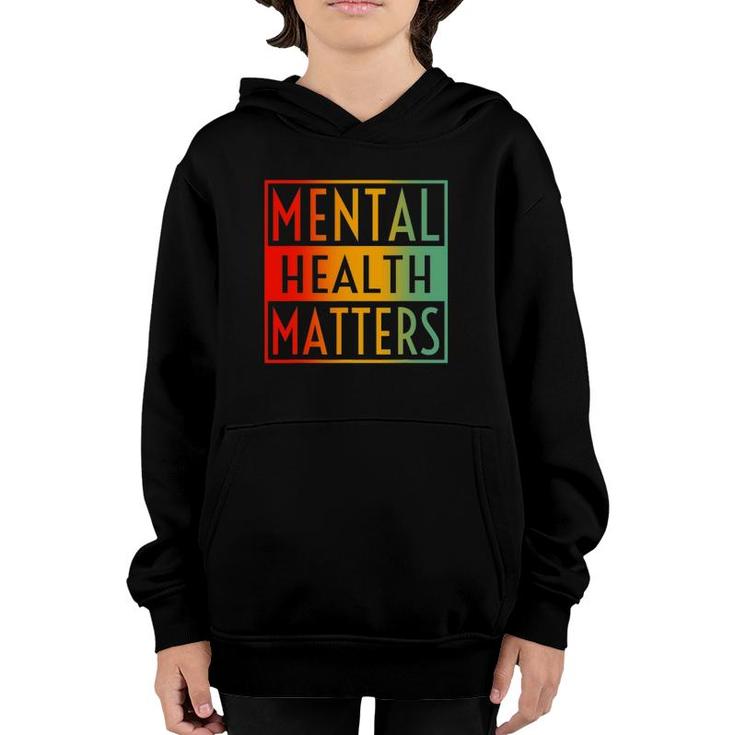 Mental Health Matters Human Brain Awareness Vintage Retro Youth Hoodie