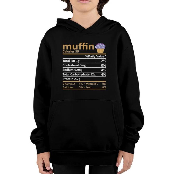 Muffin Nutrition Food Facts Thanksgiving Funny Christmas Youth Hoodie