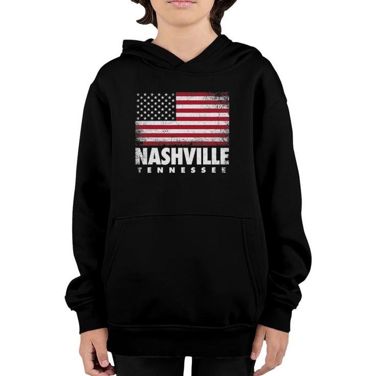 Nashville Tennessee 4Th Of July American Flag Usa America Youth Hoodie