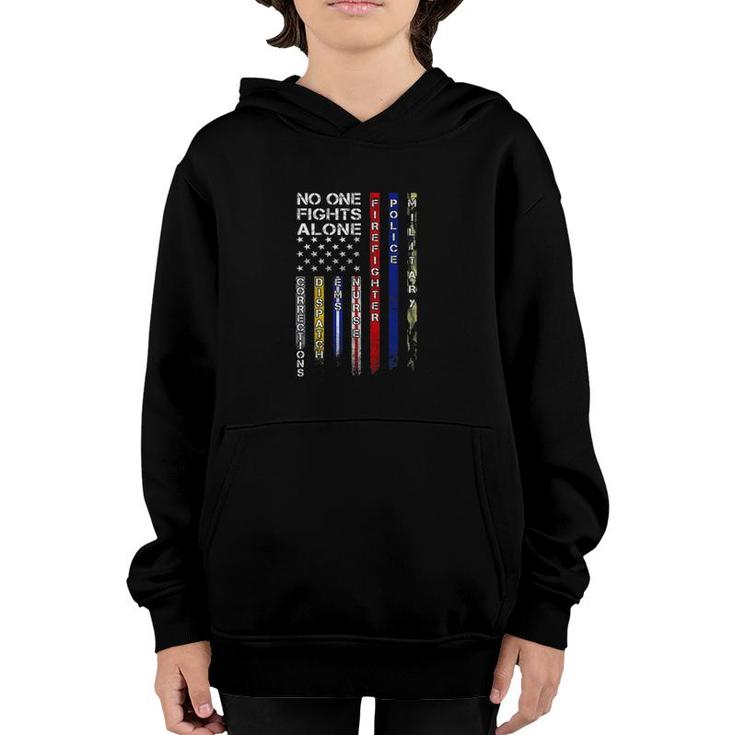 No One Fights Alone Proud Jobnurse Gifts 2021 Ver2 Youth Hoodie