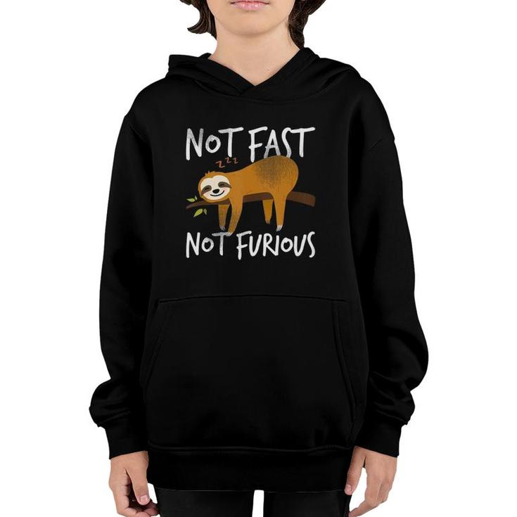 Not Fast Not Furious Funny Cute Lazy Sloth  Youth Hoodie