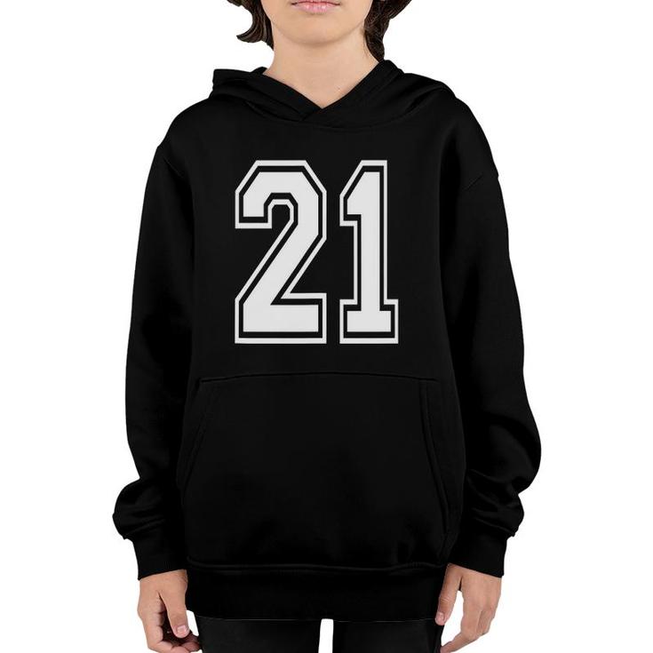 Number 21 21St Birthday Gift Numbered Jersey  Youth Hoodie