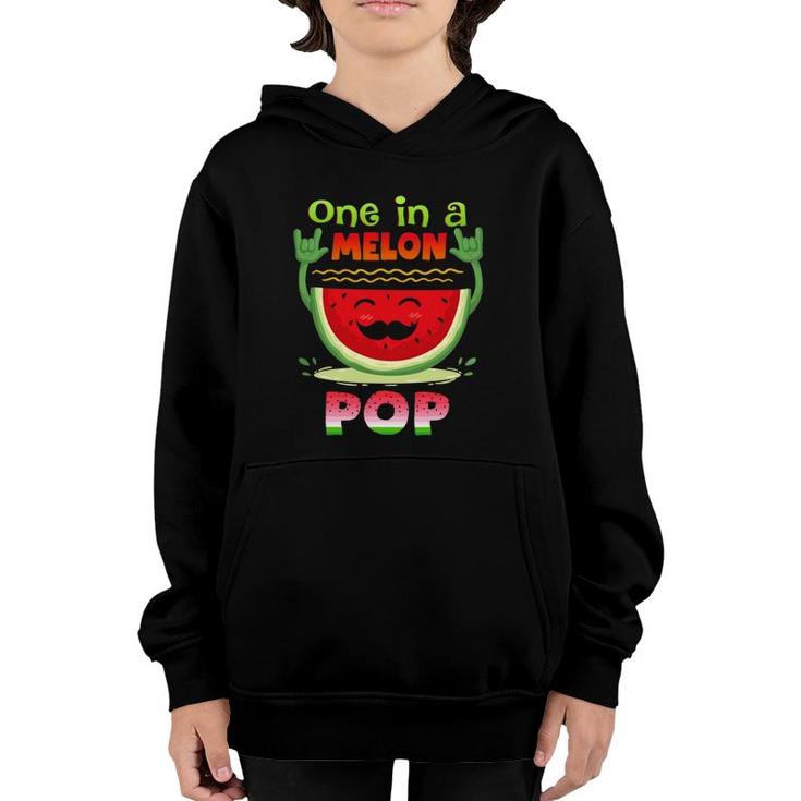 One In A Melon Pop  Funny Watermelon Youth Hoodie