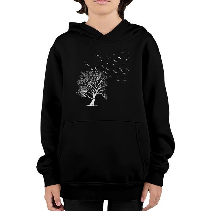 Outdoor Forest Nature Wildlife Flock Of Birds Tree Forest Youth Hoodie