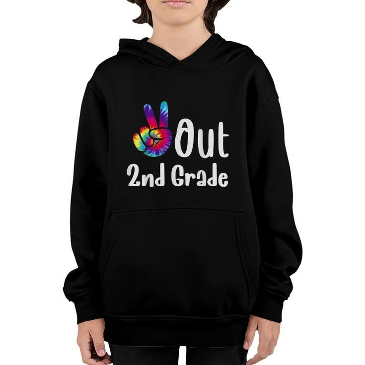 Peace Out 2Nd Grade Tie Dye Kids Graduation Class Of 2022  Youth Hoodie