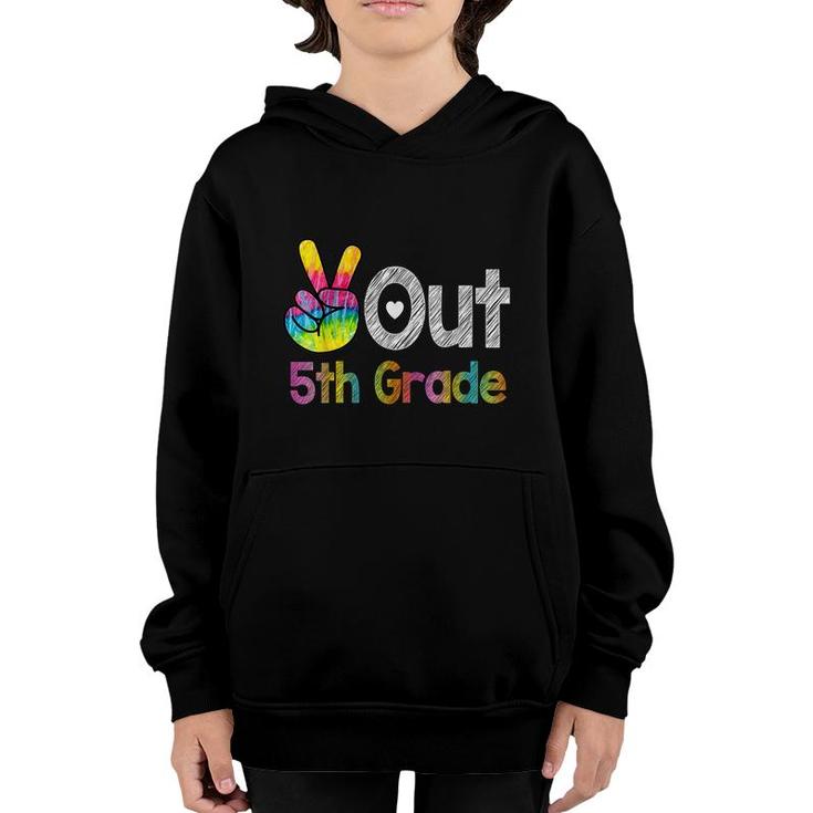 Peace Out 5Th Grade Tie Dye Graduation Class Of 2022 Youth Hoodie