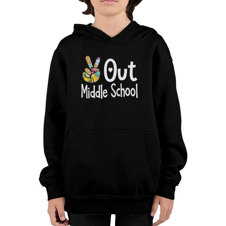 Peace Out Middle School - Last Day Of School - Graduate 2021 Ver2 Youth Hoodie