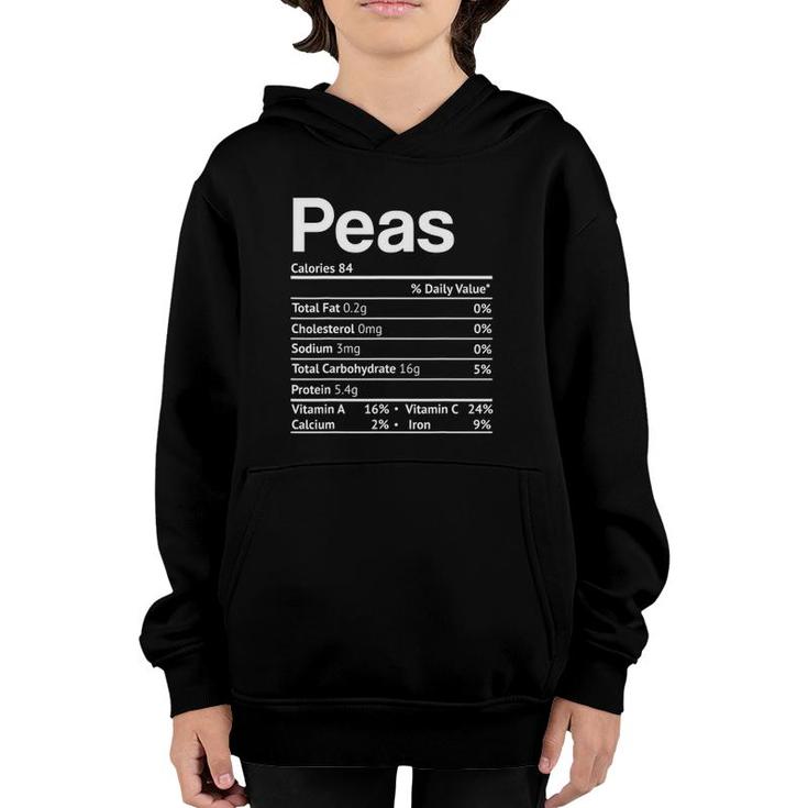 Peas Nutrition Facts Funny Thanksgiving Christmas Food Youth Hoodie