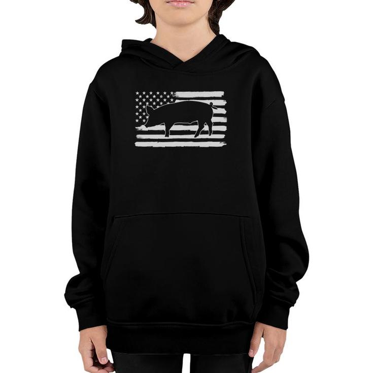 Pigs 4Th Of July Usa Flag Us America Youth Hoodie