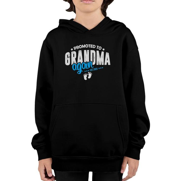 Promoted To Grandma Again 2022 Boy Baby Announcement Women Youth Hoodie