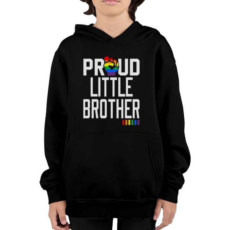 Proud Little Brother Gay Pride Month Lgbtq Youth Hoodie