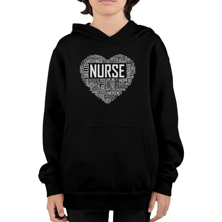Proud Nurse Heart Love Appreciation Gift Youth Hoodie