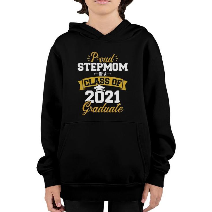 Proud Step Mom Of Class Of 2021 Graduate Senior 21 Floral  Youth Hoodie