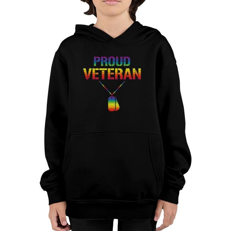 Proud Veteran Lgbtq Veterans Day Gay Pride Army Military Youth Hoodie