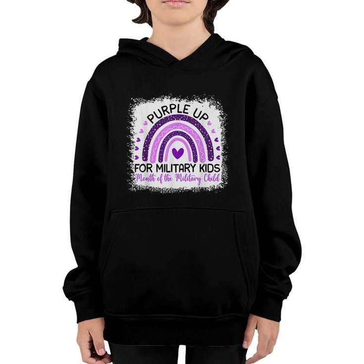 Purple Up For Military Kids Cool Month Of The Military Child  Youth Hoodie