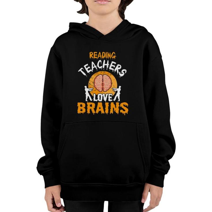 Reading Teachers Love Brains Party Youth Hoodie