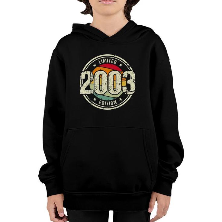 Retro 18 Years Old Vintage 2003 Limited Edition 18Th Birthday Youth Hoodie