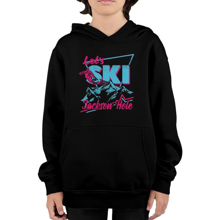 Retro Jackson Hole Ski Vintage 80S Ski Outfit Youth Hoodie