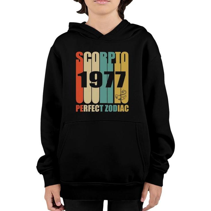 Retro Scorpio 1977 44 Years Old Bday 44Th Birthday Tee Youth Hoodie