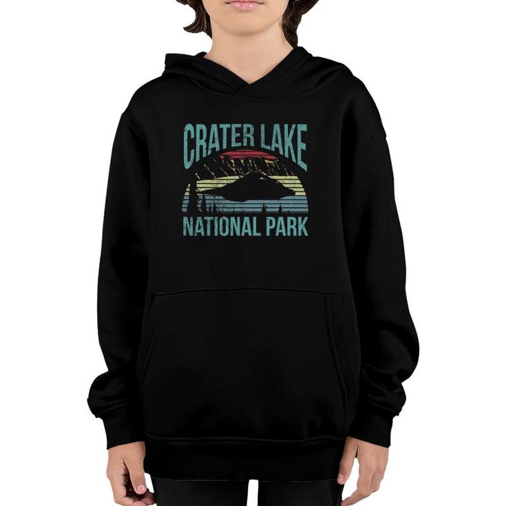 Retro Vintage National Park Crater Lake National Park Youth Hoodie