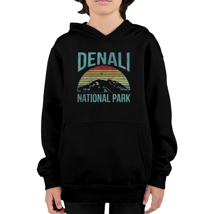 Retro Vintage National Park - Denali National Park  Youth Hoodie